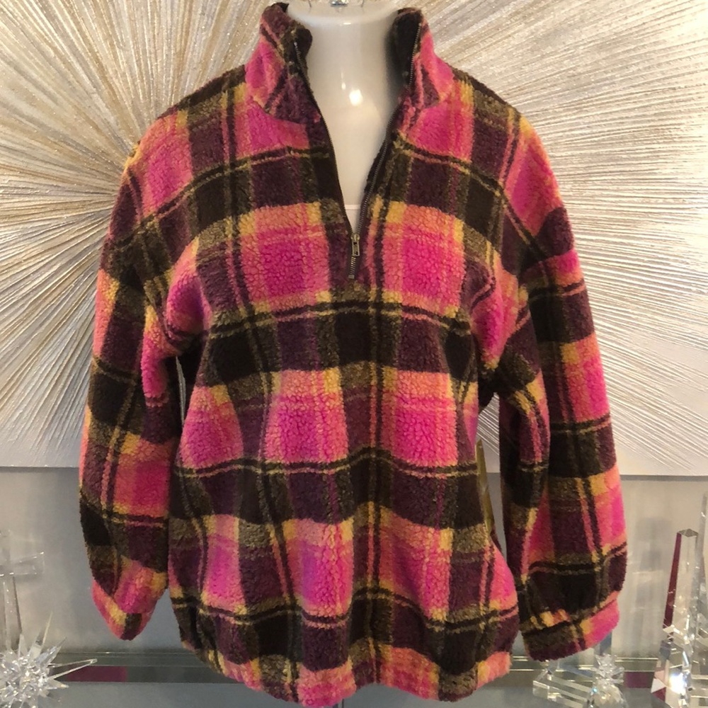 ANDREE BY UNIT MULTI COLOR SHERPA WITH ZIPPER JACKET